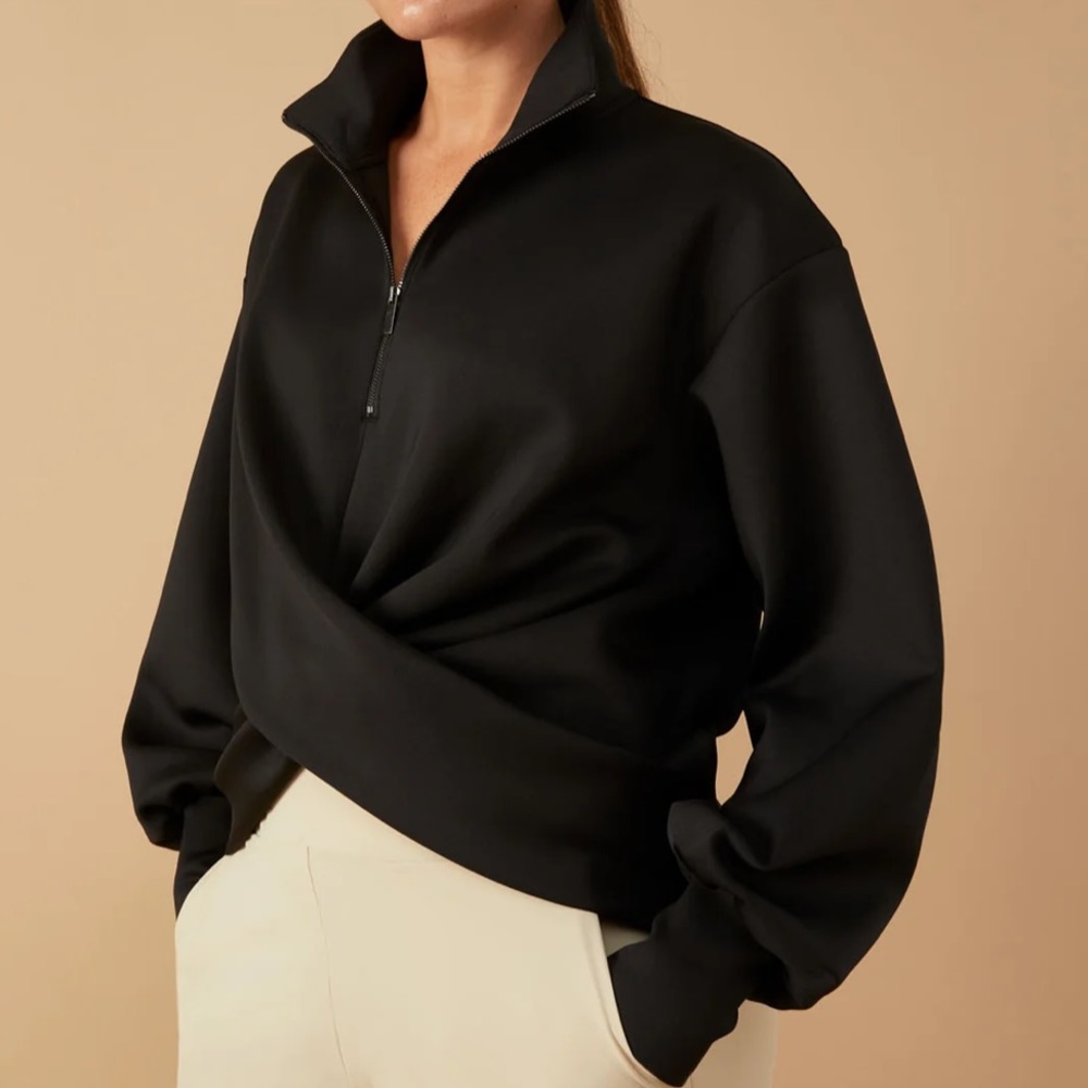 ADAY black with a twist quarter-zip up jacket